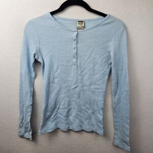 REI Shirt Woman's Size Small Blue Long Sleeve 1/2 Snap